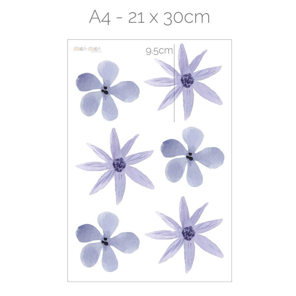 Wandtattoos Blumen - Pastell Blumen (Lavendel)