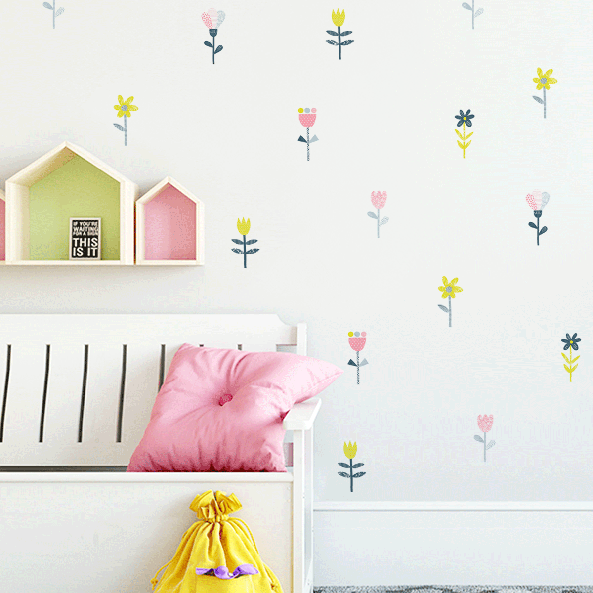 Wall sticker, wall decal, home decoration, wall design for nursery and kids bedroom, flower wall stickers