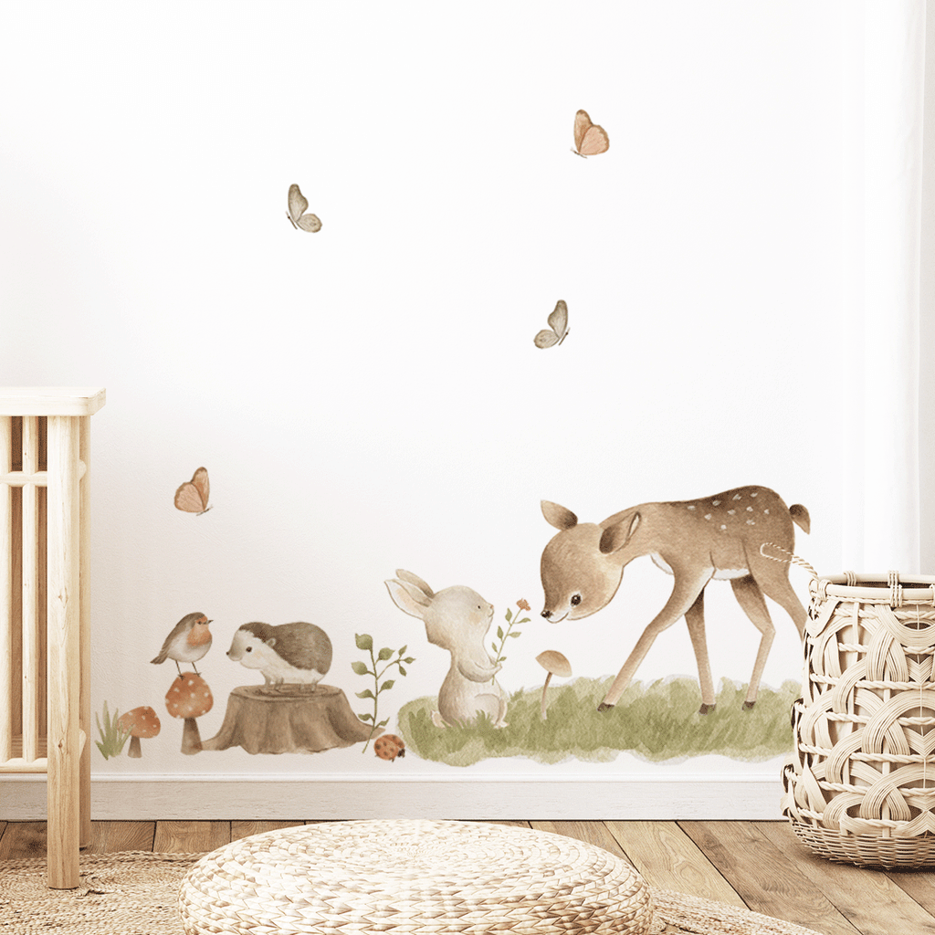 Woodland wall stickers - Cute deer with rabbit – MICA-MICA