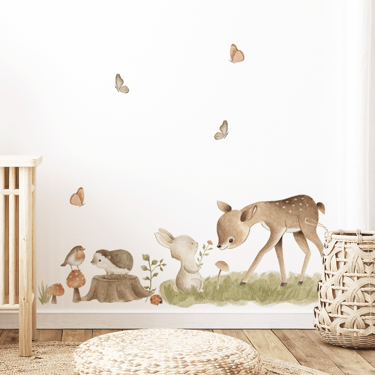 forest animals wall stickers, deer wall stickers, forest animals wall decal