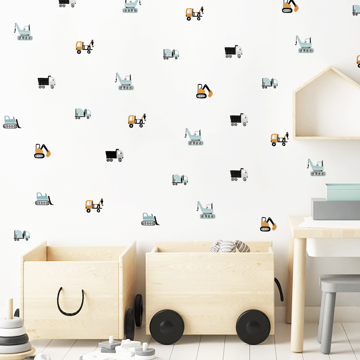 cars wall sticker, construction wall stickers, trucks wall stickers, nursery wall decals, nursery wall stickers, boys wall stickers