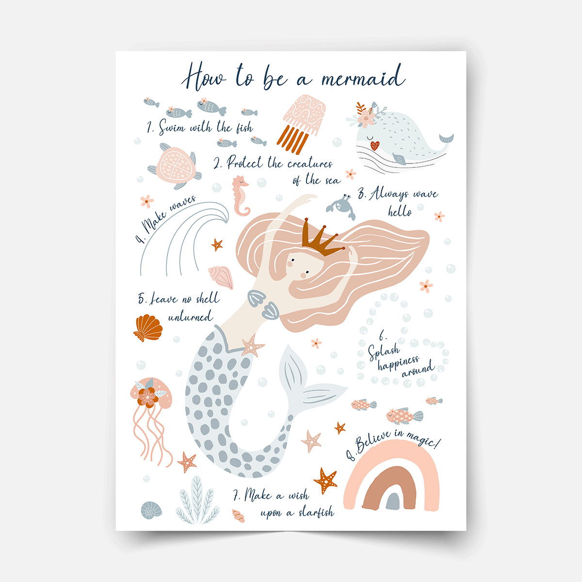 How to be a mermaid (Boho) - Poster
