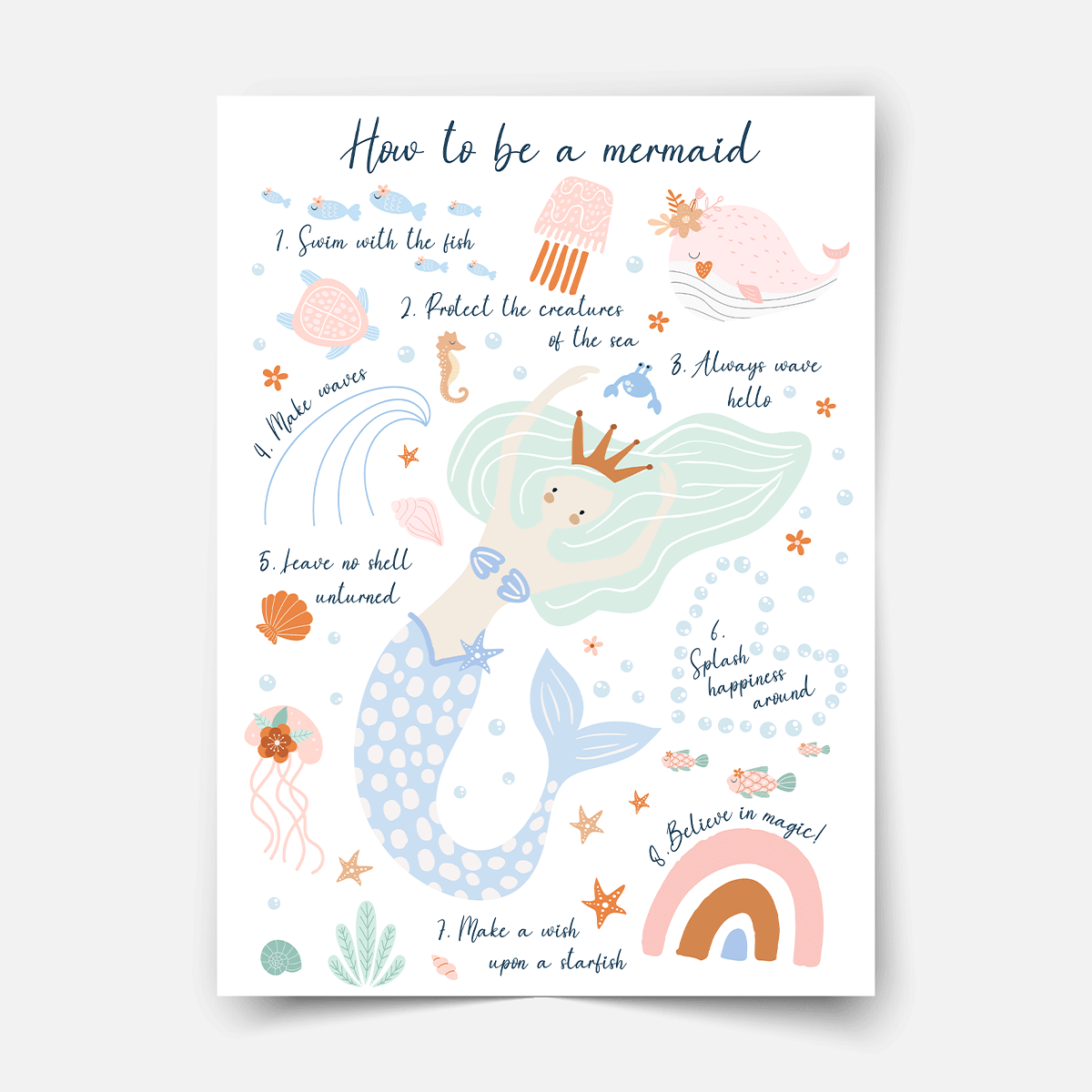 How to be a mermaid (Pastell) - Poster