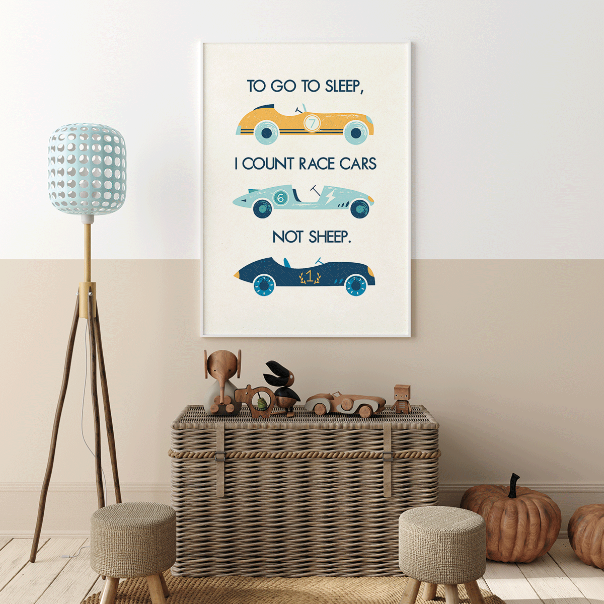 To go to sleep I count race cars - Poster