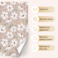 Sticker set for IKEA DUKTIG play kitchen - Springtime flowers (vintage rose)