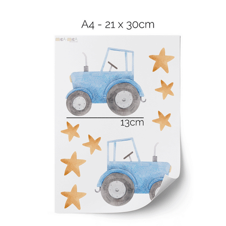 Tractor wall stickers - Blue