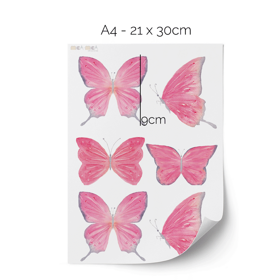 Butterfly wall stickers - Pink