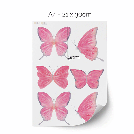 Butterfly wall stickers - Pink