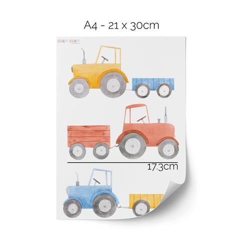 Tractor wall stickers with trailors