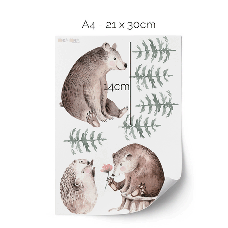 Woodland wall stickers - Bears in the woods