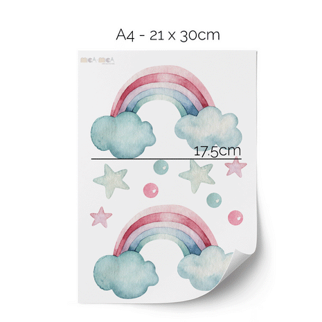 Rainbow wall stickers - Magical watercolour rainbows