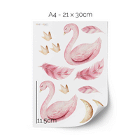 Wandtattoo Aquarell-Schwäne im Mondschein