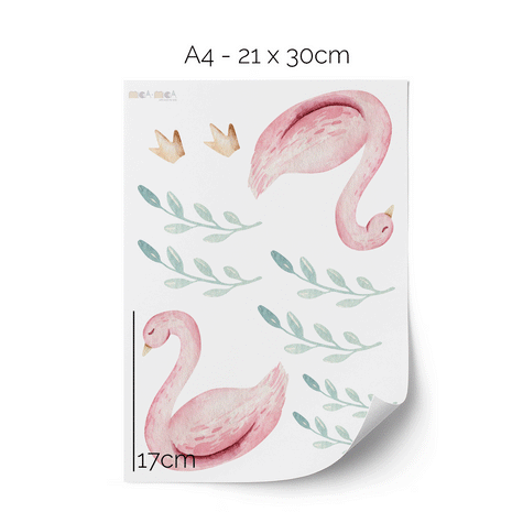 Swan wall stickers - Watercolour swans
