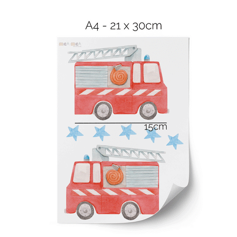 Fire engine wall stickers