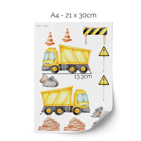 Dumper truck wall stickers