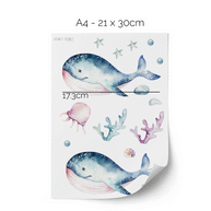Under the sea wall stickers - Whales
