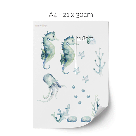 Under the sea wall stickers - Seahorse world