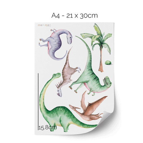 Dinosaur wall stickers - Watercolour dinos