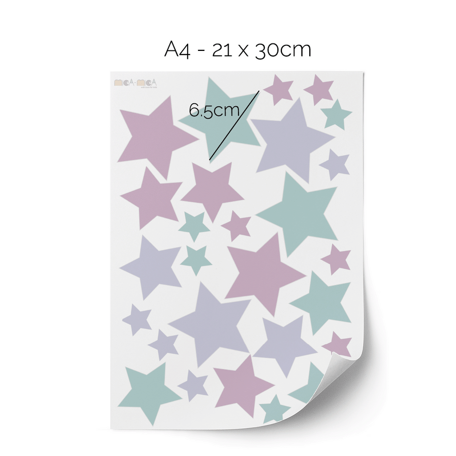 Stars wall stickers - Pastel