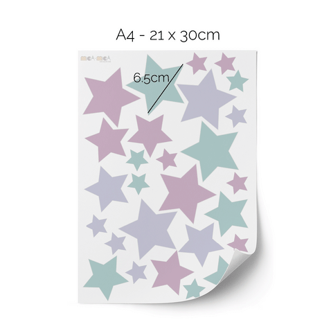 Stars wall stickers - Pastel