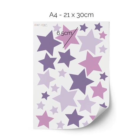 Wandtattoo Sterne - Lila/Pink