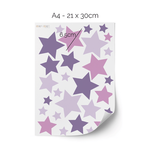 Wandtattoo Sterne - Lila/Pink