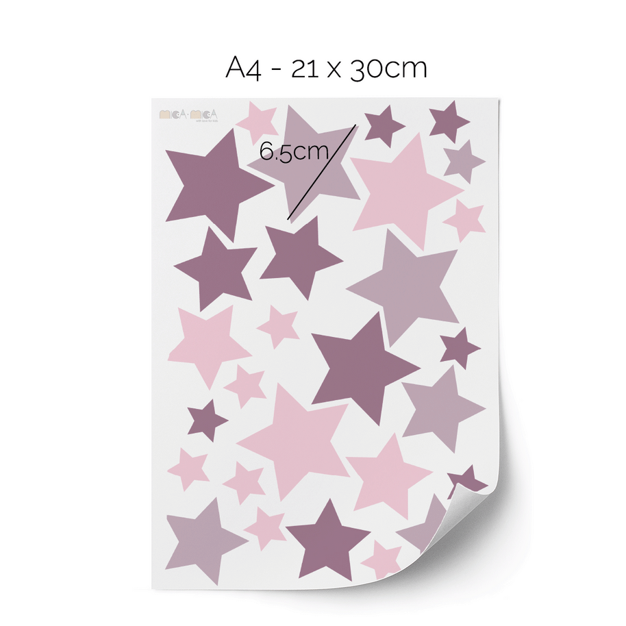 Wandtattoo Sterne - Lavendel/Lila/Rosa