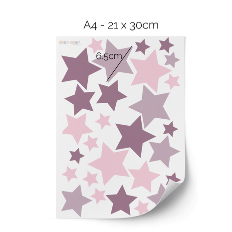 Stars wall stickers - Purple/lavender/rose
