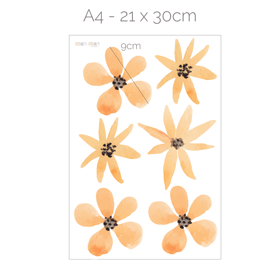 Wandtattoo Blumen - Pastell (Pfirsisch)