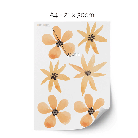 Flower wall stickers - Peach pastel