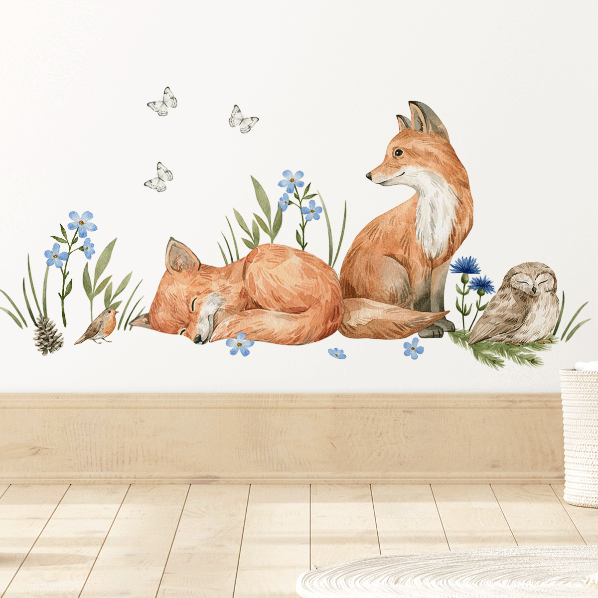 Woodland wall stickers - Magical forest - foxes