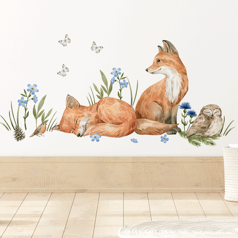 Woodland wall stickers - Magical forest - foxes