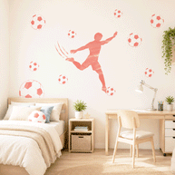 Football wall sticker - Striker (red)