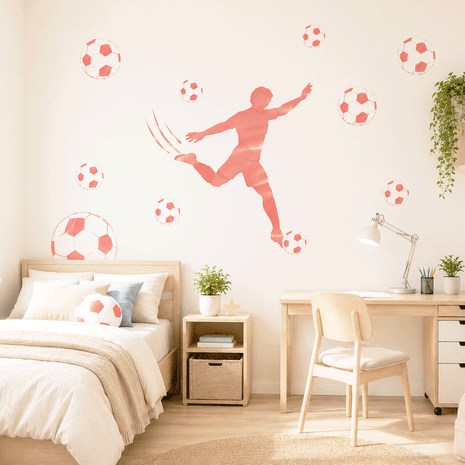 Wandtattoo Fußball – Fußballer Stürmer (rot)
