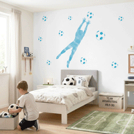 Football wall sticker - Goal keeper (blue)