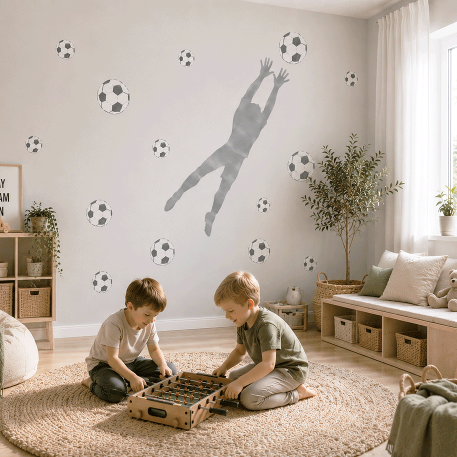Football wall sticker - Goal keeper (grey)
