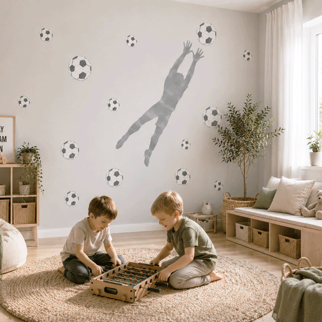 Wandtattoo Fußball – Fußballer Torwart (hellgrau)