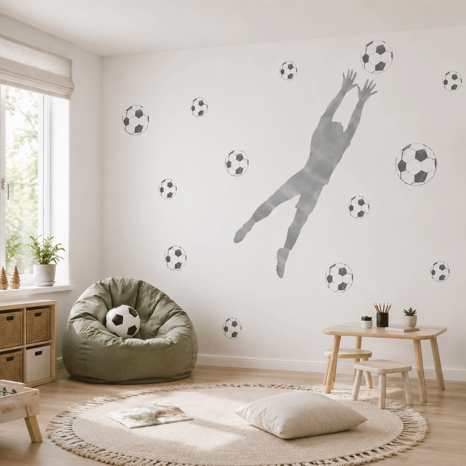 Football wall sticker - Goal keeper (grey)