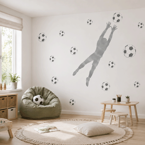 Wandtattoo Fußball – Fußballer Torwart (hellgrau)