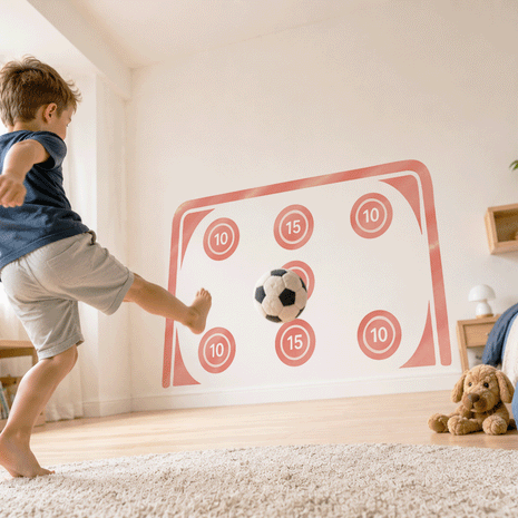 Wandtattoo Fußball – Fußballtor (rot)