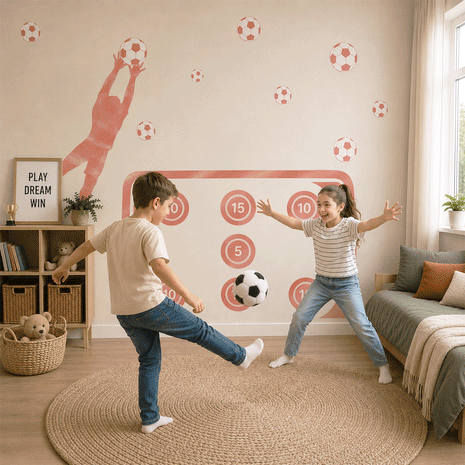 Wandtattoo Fußball – Fußballtor (rot)