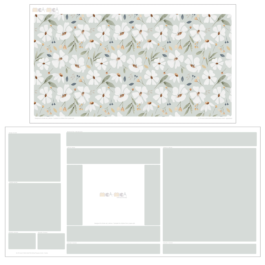 Klebefolie für IKEA DUKTIG Kinderküche - Frühlingsblumen (Minze)