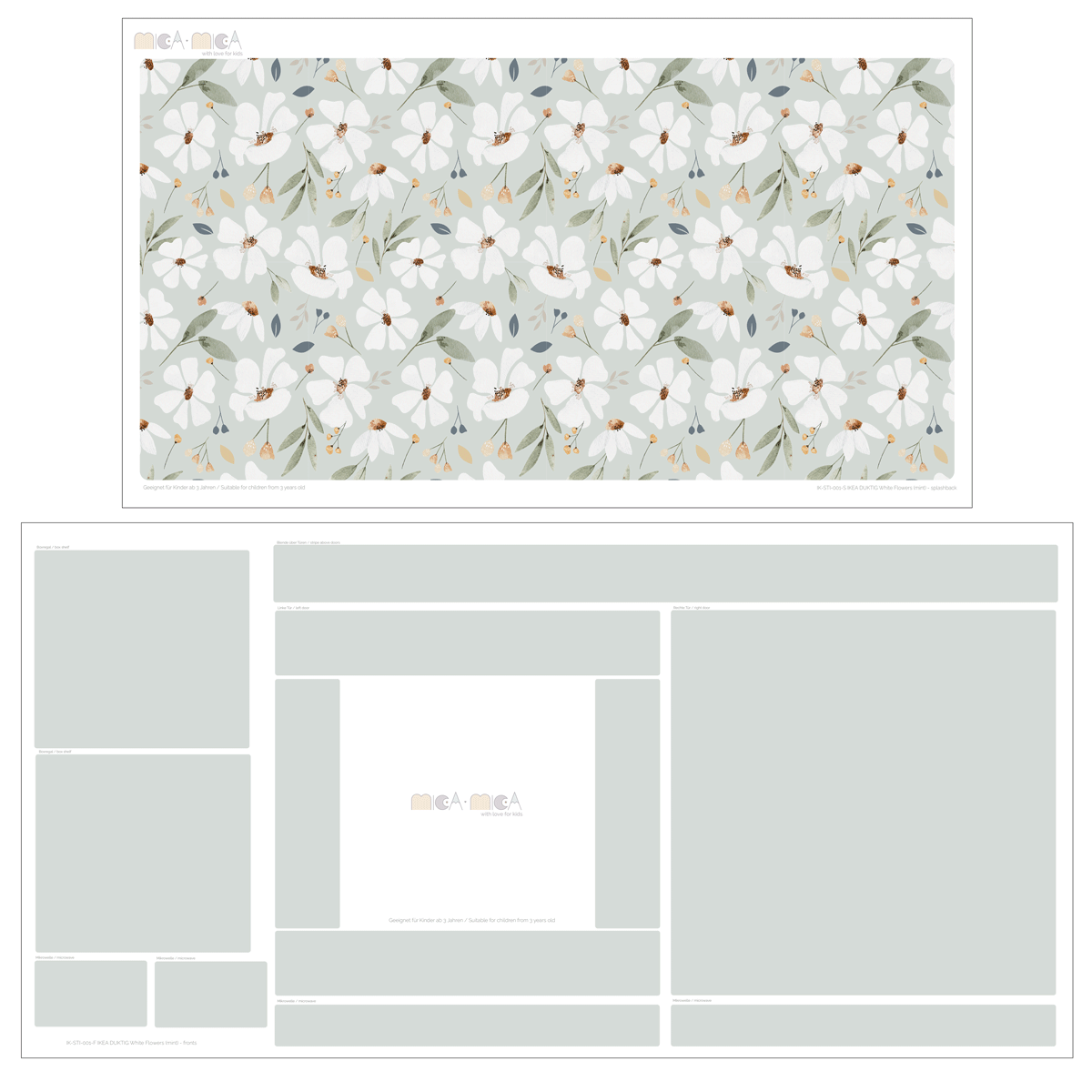 IKEA DUKTIG play kitchen hack lovely spingtime flowers sticker set MICA MICA