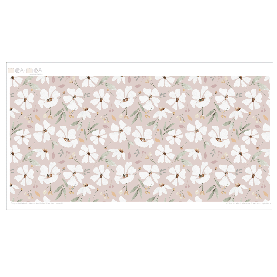 Klebefolie für IKEA DUKTIG Kinderküche - Frühlingsblumen (Helles Taupe)