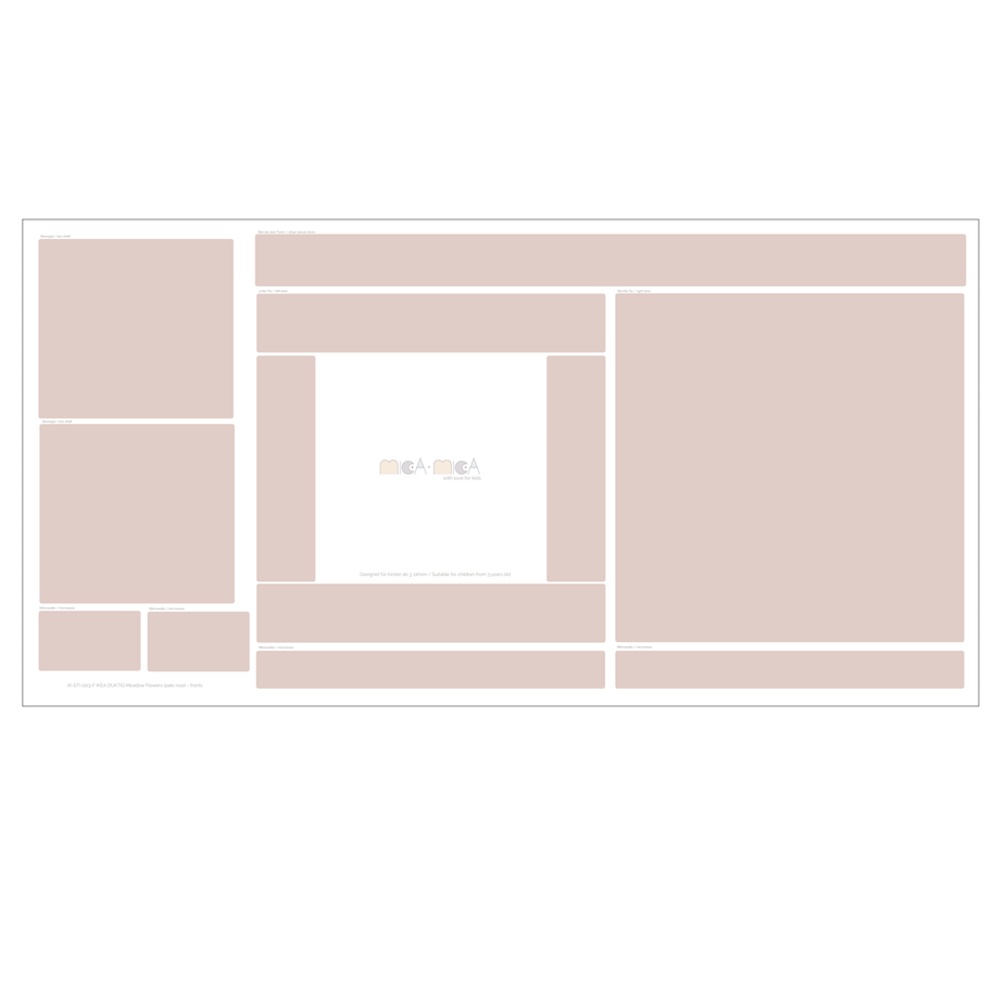 Klebefolie für IKEA DUKTIG Kinderküche - Wiesenblumen (Helles Taupe)
