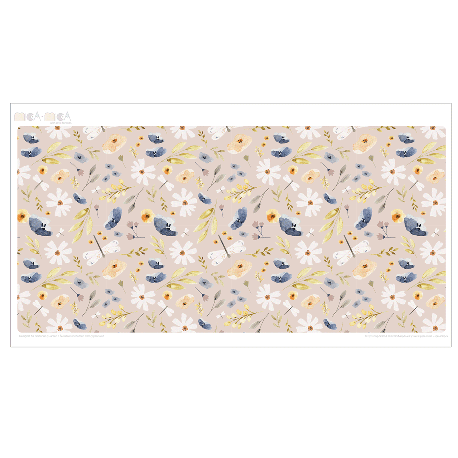 Klebefolie für IKEA DUKTIG Kinderküche - Wiesenblumen (Helles Taupe)