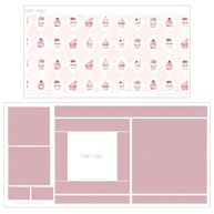 Klebefolie für IKEA DUKTIG Kinderküche - Entzückende Cupcakes (Rosenholz)