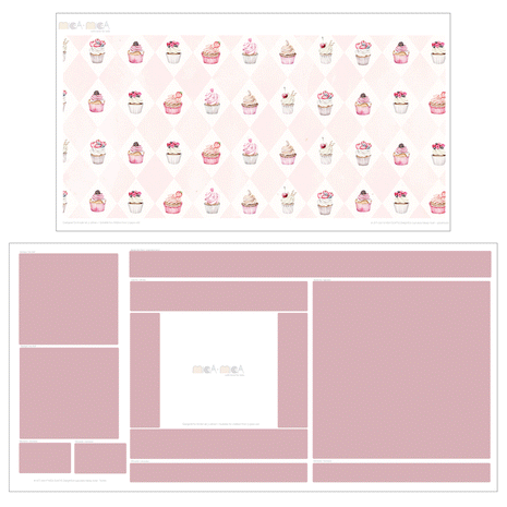Klebefolie für IKEA DUKTIG Kinderküche - Entzückende Cupcakes (Rosenholz)