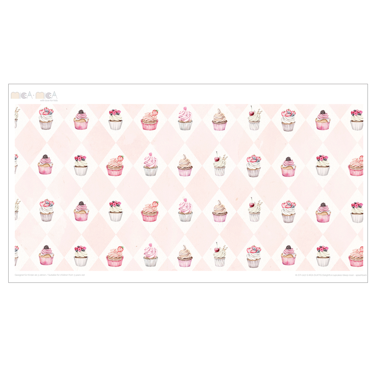 Sticker set for IKEA DUKTIG play kitchen - Delightful cupcakes (deep rose)
