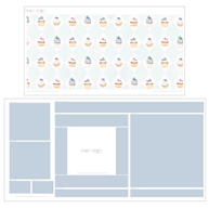 Sticker set for IKEA DUKTIG play kitchen - Delightful cupcakes (blue)